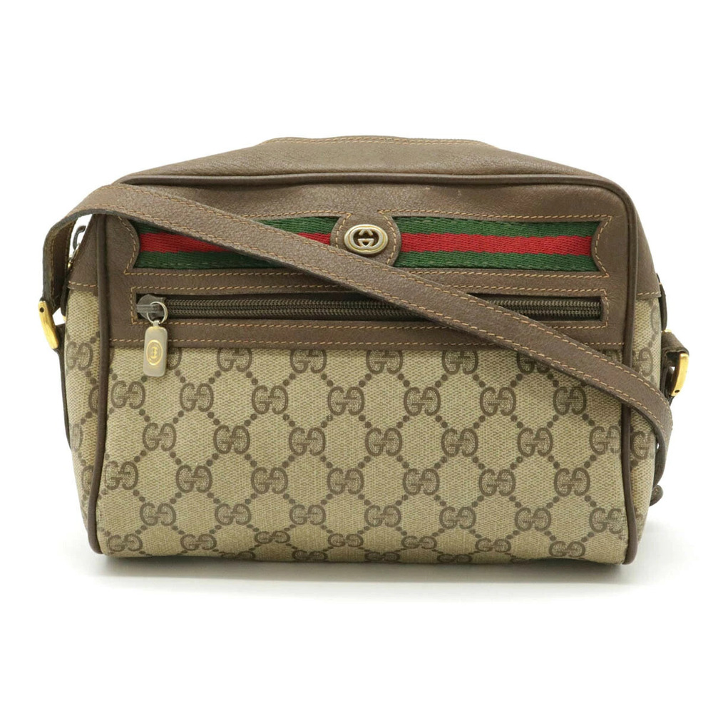 Gucci GG Plus Sherry Crossbody Bag Beige Cream Mocha Brown